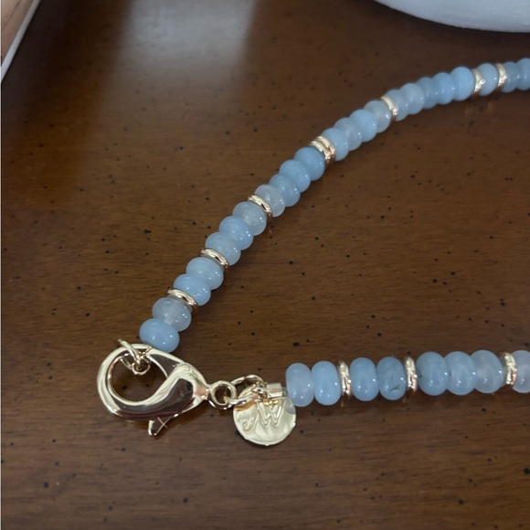 Jane Win Gumdrop Beaded Necklace, Aquamarine - Picture 3 of 3